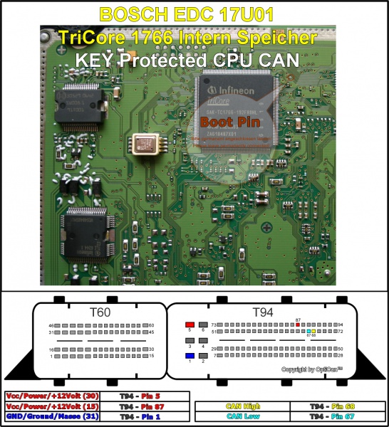 Bosch EDC 17U01 (Skoda) pinout diagram 1